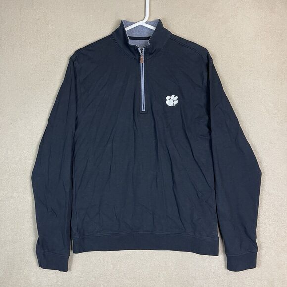 Johnnie‎ O Sweater Mens Medium Black 1/4 Zip Sully Pullover Beach Adult - Picture 1 of 12